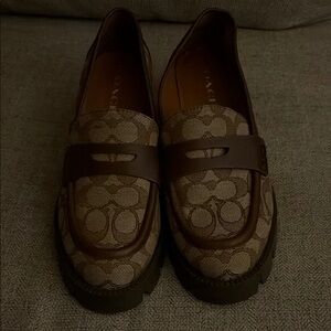 Coach Brown Monogram Loafers